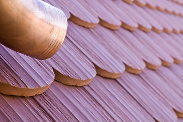 Image showing roof tile with part of eaves gutter