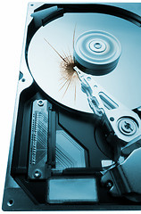 Image showing broken hard disk on white background