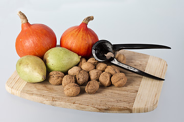 Image showing pear, pumpkin and many nuts