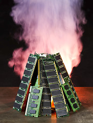 Image showing burning computer memory