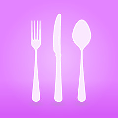 Image showing Violet Cutlery Set