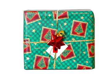 Image showing green wrapped present