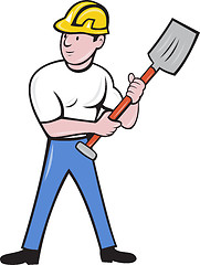 Image showing construction worker with shovel spade