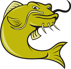 Image showing Angry Cartoon Catfish Fish