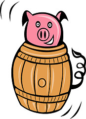 Image showing pig pork stuck in barrel