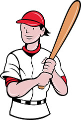 Image showing baseball player batting cartoon