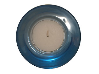 Image showing top of a candle in a glass holder