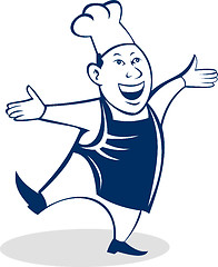 Image showing Cartoon Happy Asian chef cook baker