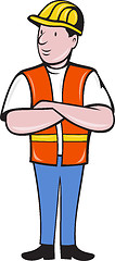 Image showing construction worker with arms folded