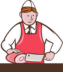 Image showing cartoon butcher cutter with knife