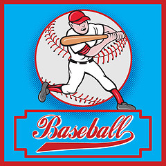 Image showing baseball player batting cartoon