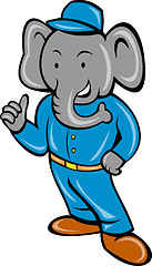 Image showing elephant busboy or bellboy posing