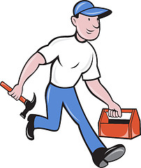 Image showing carpenter tradesman worker with hammer