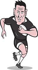 Image showing Rugby Player Running With Ball