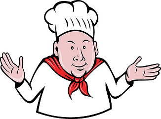 Image showing chef, cook or baker hands out done in retro style
