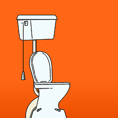 Image showing Toilet Bowl on red background