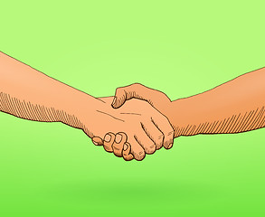 Image showing Shaking hands Illustration