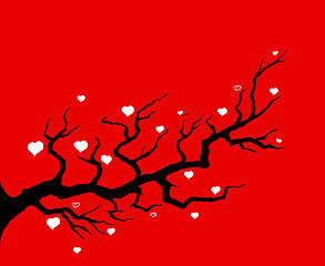 Image showing Red Cherry Tree Illustration
