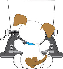 Image showing Cute Puppy Typewriter