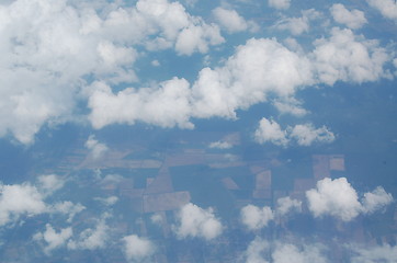 Image showing The fields through clouds