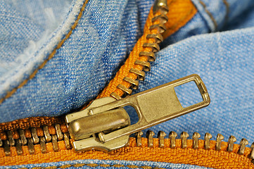 Image showing Zipper on the pocket of jeans