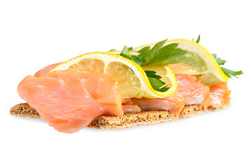 Image showing Salmon with lemon