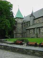 Image showing The side of a church