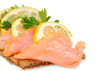 Image showing Salmon with lemon