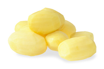 Image showing Fresh peeled potatoes