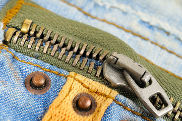 Image showing Zipper on the pocket of jeans