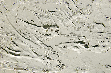 Image showing Closeup of rough plastered walls background 