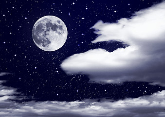 Image showing full moon in clouds