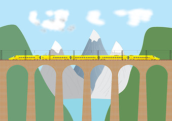 Image showing Yellow High Speed Train