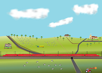 Image showing Red High Speed Train
