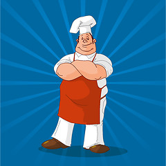 Image showing Confident Cook on Blue Background