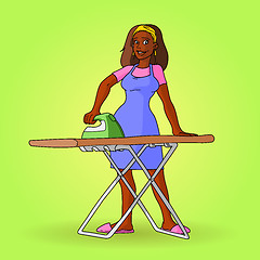 Image showing African Housewife Illustration