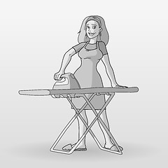 Image showing Monochrome Housewife Illustration