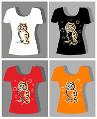 Image showing 849 t-shirt design  with  funny kitten