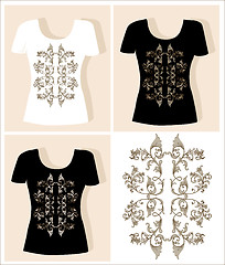 Image showing t-shirt design  with  vintage floral element