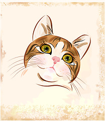 Image showing vintage portrait of  ginger tabby cat