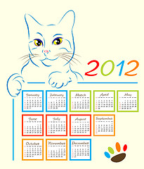 Image showing cat showing calendar design 2012