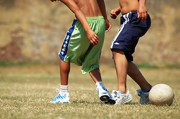 Image showing Boys playing football