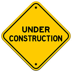 Image showing Under Construction Yellow Sign