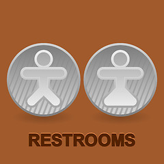 Image showing Restrooms symbols on brown background