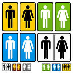 Image showing Male and Female Restrooms Vector Sign