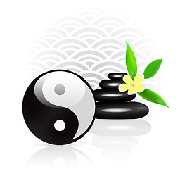 Image showing Feng Shui background with Yin Yang symbol