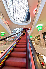 Image showing The steep escalator