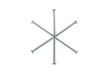 Image showing Six-pointed star made of screws isolated