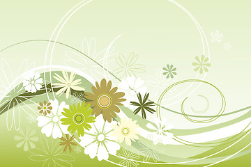 Image showing Floral theme in green