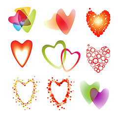 Image showing Set of a nine heart